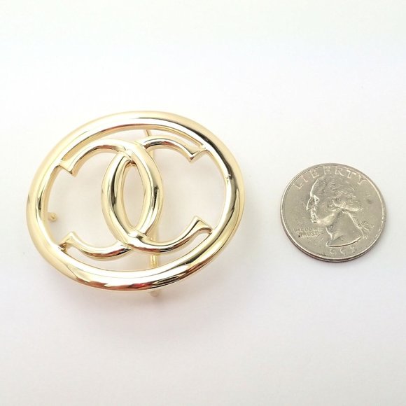 Rare! Cartier 18k Yellow Gold Signature Classic Large Double C Belt Buckle - Picture 4 of 10